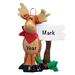 The Holiday Aisle® Moose Hanging Figurine Ornament Plastic in Brown/Red | 3.75 H x 2.75 W x 0.5 D in | Wayfair B495C81697724E5CA5612C2611EA7F92