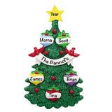 The Holiday Aisle® Glitter Family of 5 Hanging Figurine Ornament Plastic in Green/Red/Yellow | 5.25 H x 3.25 W x 0.5 D in | Wayfair