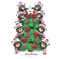 The Holiday Aisle® Bear Tree Family of 8 Holiday Shaped Ornament Plastic in Green/Red | 5 H x 3.75 W x 0.5 D in | Wayfair