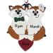 The Holiday Aisle® Fox Couple Hanging Figurine Ornament Plastic in Brown/White | 3.5 H x 2.75 W x 0.5 D in | Wayfair