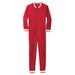 Men's Big & Tall Waffle Thermal Union Suit by KingSize in Red (Size 4XL) Pajamas