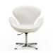 Barrel Chair - Orren Ellis Estus 28.7" Wide Swivel Barrel Chair Faux Leather/Fabric in White | 39.4 H x 28.7 W x 24.8 D in | Wayfair