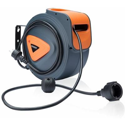 MONZANA® Automatik Kabeltrommel 180° drehbar 1,5m Zuleitung Wandhalterung Montagematerial Werkstatt Image