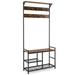 Costway 3-In-1 Industrial Coat Rack Stand with 9 Hooks Shoe Bench