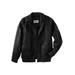 Men's Big & Tall Leather Aviator Jacket by KingSize in Black (Size 2XL)