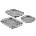 Circulon 47986 Total Bakeware Nonstick Toaster Oven & Personal Pizza Pan Baking Set, Steel, Gray