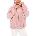 Women's Winter Thick Warm Open Front Cardigan Long Sleeve Faux Fur Parka Outwear Coat Hooded Jacket 8-22 (XL, Pink)