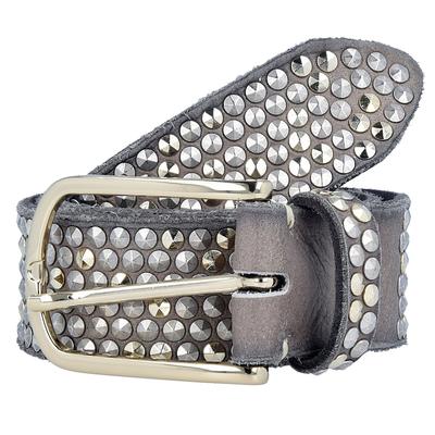 b.belt Nietengürtel Leder 90 cm Grau Damen