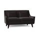 George Oliver Gros 61" Flared Arm Loveseat w/ Reversible Cushions, Leather in Brown/Red | 34 H x 61 W x 36 D in | Wayfair