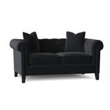 Willa Arlo™ Interiors Caspar 66" Rolled Arm Chesterfield Loveseat Polyester | 30 H x 66 W x 38 D in | Wayfair 66436EED52C441E992CEDE9CCEE490FC