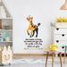 Zoomie Kids We Give Giraffe Vinyl Wall Decal Vinyl in Black/Orange/Yellow | 20 H x 12 W in | Wayfair BA91837064554673B22C2E5549198773