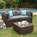 Latitude Run® Biren 3 Piece Rattan Sofa Seating Group w/ Cushions Synthetic Wicker/All - Weather Wicker/Wicker/Rattan in Brown | Outdoor Furniture | Wayfair