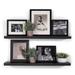 Rosalind Wheeler Bridgecliff 2 Piece Poplar Solid Wood Floating Shelf Wood in Black/Brown | 48 W x 6 D in | Wayfair