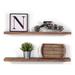 Rosalind Wheeler Bridgecliff 2 Piece Poplar Solid Wood Floating Shelf Wood in Brown | 24 W x 6 D in | Wayfair CA8020F7BD844CE4AFFCDEFA7730D743