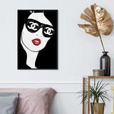 Oliver Gal Fashion & Glam Sunglasses Flare Portraits - Graphic Art on Canvas in Black/White | 24 H x 16 W x 1.5 D in | Wayfair 25552_16x24_CANV_BFL