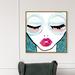 Oliver Gal Fashion & Glam Ready for the Water Neon Lips - Graphic Art on Canvas in Blue/Pink | 30 H x 30 W x 1.5 D in | Wayfair