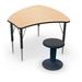 MooreCo Shapes Desk & Short Grow Stool Single Desk & Chair Set Wood/Laminate in Brown | Wayfair 48538-1-05