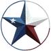 Gracie Oaks Colibran Metal Texas Lone Star Inspirational Red, White & Blue Sign Wall Mounted Outdoor Décor Metal | 24 H x 24 W x 5 D in | Wayfair