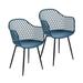 George Oliver Natalie Cross Back Arm Chair Plastic/Acrylic in Blue | 32.87 H x 23.62 W x 22.05 D in | Wayfair 52BEBACD47D8484186EBFC418DA72DF8