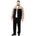 Men's Big & Tall Colorblock Velour Tracksuit by KingSize in Khaki Black (Size 6XL)