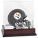 Pittsburgh Steelers Super Bowl XLIII Champions Mahogany Mini Helmet Logo Display Case