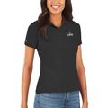 Women's Antigua Black LA Clippers Legacy Pique Polo