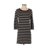 Forever 21 Casual Dress - Shift Crew Neck 3/4 Sleeve: Black Print Dresses - Women's Size Small