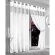 Olivia Rocco Diamante Dim Out Eyelet Curtains With Tie Backs Black Out 50% Thermal Ring Top Curtain Pair Window Dressing, 66" (Width) x 90" (Drop) White