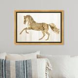 Art Remedy Farm Animals Gold Wild & Free Horses - Graphic Art Print on Canvas in White | 16 H x 24 W x 1.5 D in | Wayfair 14148_24x16_CANV_PSGLD