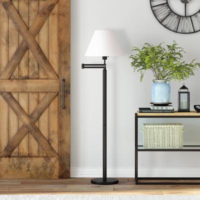 Moby Swing Arm Blackened Bronze Lamp Empire Shade - Hudson & Canal FL0347