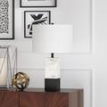 Lena Table Lamp Marble and Blackened Bronze - Hudson & Canal TL0391