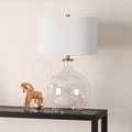 Laelia Clear Glass Table Lamp with Brass Accents - Hudson & Canal TL0373