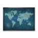 East Urban Home Slate World Map II - Graphic Art Print on Canvas Canvas, Wood in Blue | 12 H x 20 W x 1 D in | Wayfair