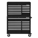 WESTWARD 7CY14 42"W Tool Chest and Cabinet Combination 24 Drawers, Black,