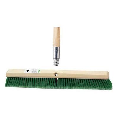 TOUGH GUY 59JM39 24 in Sweep Face Push Broom, Soft, Synthetic, Green