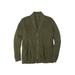 Men's Big & Tall Shaker Knit Shawl-Collar Cardigan Sweater by KingSize in Olive (Size 7XL)
