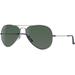 Ray-Ban Aviator Large Metal RB3025 Sunglasses Gunmetal Frame Crystal Green Polarized 62 mm Lenses 004-58-6214