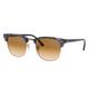 Ray-Ban RB3016 Clubmaster Sunglasses Spotted Brown/Blue Frame Clear Gradient Brown Lenses RB3016 125651-51