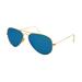 Ray-Ban Aviator Large Metal RB3025 Sunglasses Matte Gold Frame Crystal Green Mirror/Multi Blue Lenses RB3025-112-17-5814