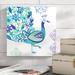 World Menagerie Jewel Peacocks III by Farida Zaman - Graphic Art on Canvas in Blue | 12 H x 12 W x 1.25 D in | Wayfair