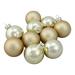 Northlight Seasonal 10ct 2-Finish Glass Christmas Ball Ornaments Glass in Gray/Yellow | Wayfair 32625065