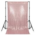 ANMINY Sequin Backdrop Curtain Wedding Party Photo Background Scene Setter in Pink | Wayfair 06FTD0042BRG