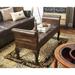 Alcott Hill® Alexandrine Faux Leather Bench Faux Leather/Upholstered/Leather in Black/Brown | 25 H x 53 W x 18 D in | Wayfair 56602