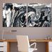 Everly Quinn Ebony & Ivory A & B - Unframed Painting Print Set on Glass in Black/Gray/White | 38 H x 76 W x 0.2 D in | Wayfair