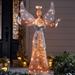 58"H Glitter Angel by BrylaneHome in Multi Christmas Decoration