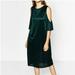 Zara Dresses | Emerald Green Zara Trafaluc Cold Shoulder Dress, M | Color: Green | Size: M