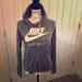 Nike Tops | Gray Nike Long Sleeve Shirt | Color: Gray/White | Size: Medium- Arm Pit To Arm Pit 19”, Length 23”