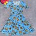 Lularoe Dresses | Lularoe Nicole Daisy Dress | Color: Blue/Orange | Size: L