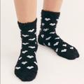 Free People Accessories | Free People Queen Of Hearts Crew Boot Socks | Color: Black/White | Size: Os