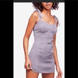 Free People Dresses | Free People Somethin ‘Bout You Ribbedbodycon Dress | Color: Gray | Size: L